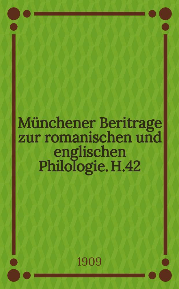 Münchener Beritrage zur romanischen und englischen Philologie. H.42 : Über Thomas Heywoods The Life and death of Hector