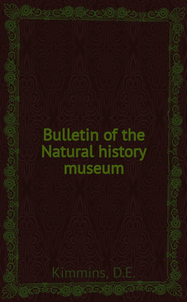 Bulletin of the Natural history museum : Formerly Bulletin of the British museum (Natural history). Vol.14 №6 : On the Leptocerinae of the indian sub- continent and North East Burma. (Trichoptera)