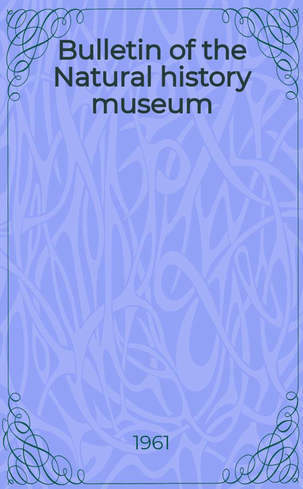 Bulletin of the Natural history museum : Formerly Bulletin of the British museum (Natural history). Vol.10 №8 : A taxonomic study of some Indo- Australian Drepanidae (Lepidoptera)