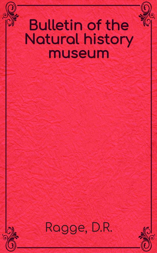 Bulletin of the Natural history museum : Formerly Bulletin of the British museum (Natural history). Vol.10 №5 : A revision of the genus Ducetia Stål (Orthoptera: Tettigoniidae)