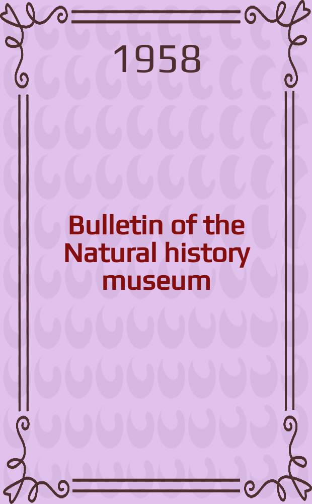 Bulletin of the Natural history museum : Formerly Bulletin of the British museum (Natural history). Vol.6 №12 : New species of Indo- Australian geometridae