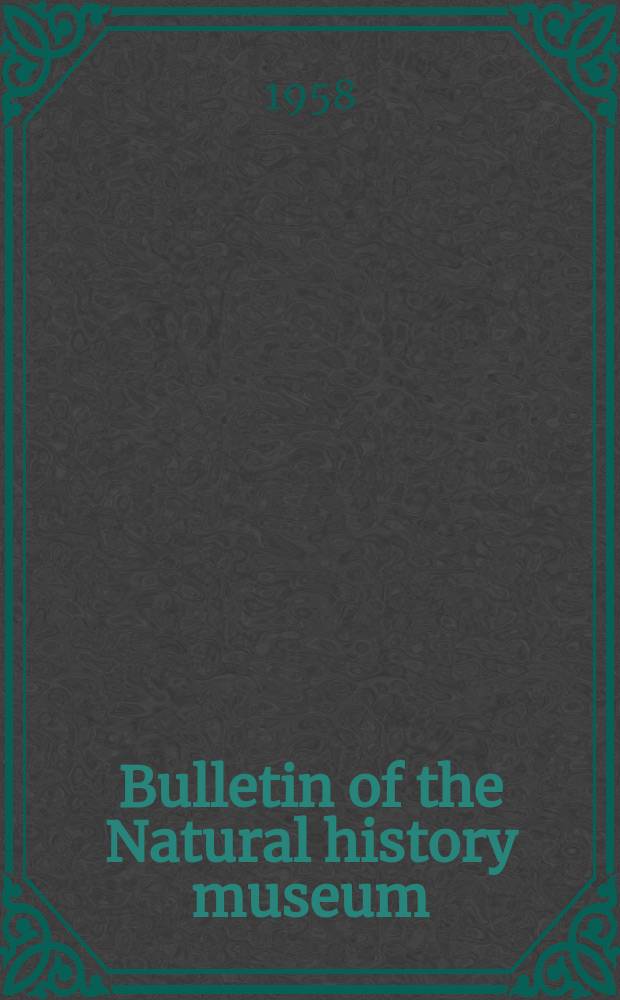Bulletin of the Natural history museum : Formerly Bulletin of the British museum (Natural history). Vol.6 №9 : Cheesman's expedition to new Hebrides