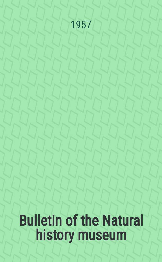 Bulletin of the Natural history museum : Formerly Bulletin of the British museum (Natural history). Vol.5 №7 : Neuroptera and Trichoptera collécted by mr. J.D. Bradley on Guadal canal Island, 1953-1954