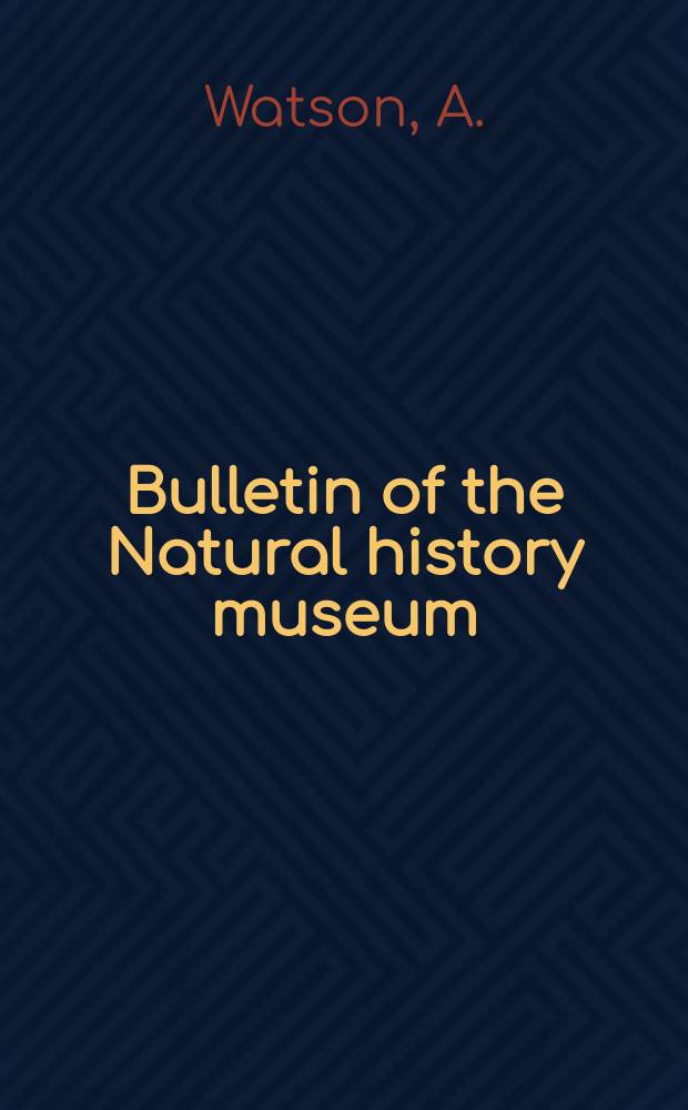 Bulletin of the Natural history museum : Formerly Bulletin of the British museum (Natural history). Vol.4 №9 : A revision of the genus Tridrepana Swinhoe (Lepidoptera: Drepanidae)