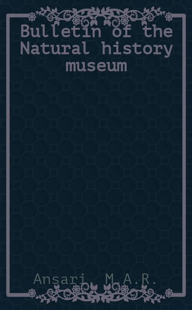 Bulletin of the Natural history museum : Formerly Bulletin of the British museum (Natural history). Vol.4 №8 : A revision of the Brüelia (Mallophaga) species infesting the Corvidae