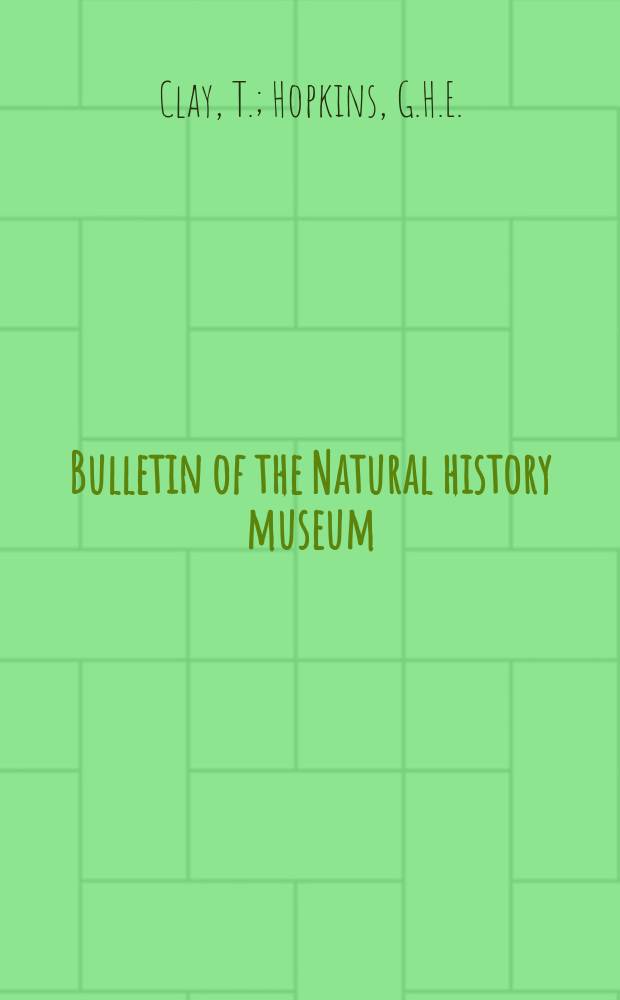 Bulletin of the Natural history museum : Formerly Bulletin of the British museum (Natural history). Vol.3 №6 : The early literature on Mallophaga