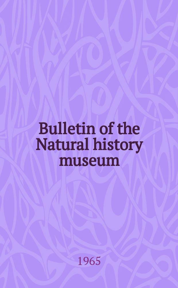 Bulletin of the Natural history museum : Formerly Bulletin of the British museum (Natural history). Vol.16 №2 : A systematic Revision of the Ameniinae (Diptera: Calliphoridae)