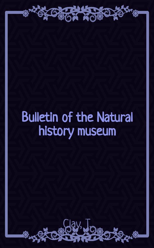 Bulletin of the Natural history museum : Formerly Bulletin of the British museum (Natural history). Vol.17 №8 : Contributions towards a revision of Myrsidea Waterston