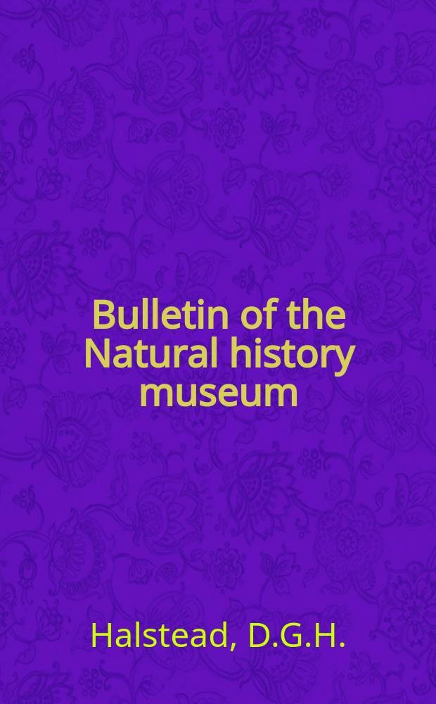 Bulletin of the Natural history museum : Formerly Bulletin of the British museum (Natural history). Vol.19 №2 : A revision of the genus Palorus (sens. Lat.) (Coleoptera: Tenebrionidae)