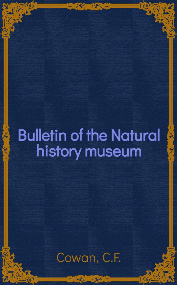 Bulletin of the Natural history museum : Formerly Bulletin of the British museum (Natural history). Vol.20 №3 : The Indo- Oriental tribe Cheritrini (Lepidoptera: Lycaenidae)