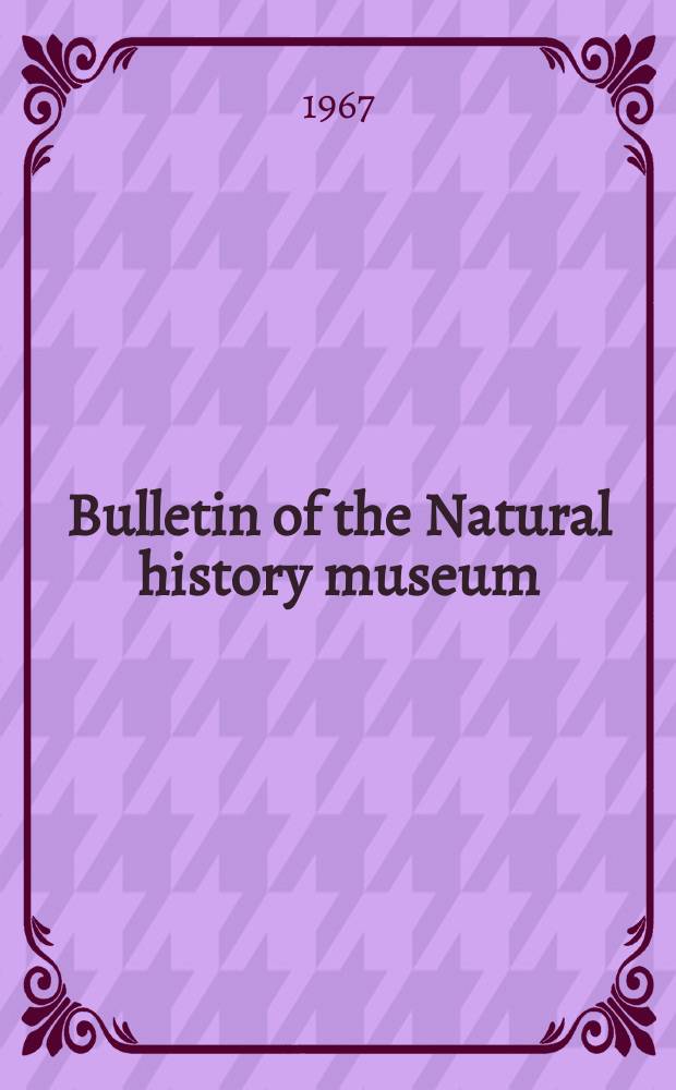Bulletin of the Natural history museum : Formerly Bulletin of the British museum (Natural history). Vol.20 №4 : Diptera from Nepal. Anthomyiidae