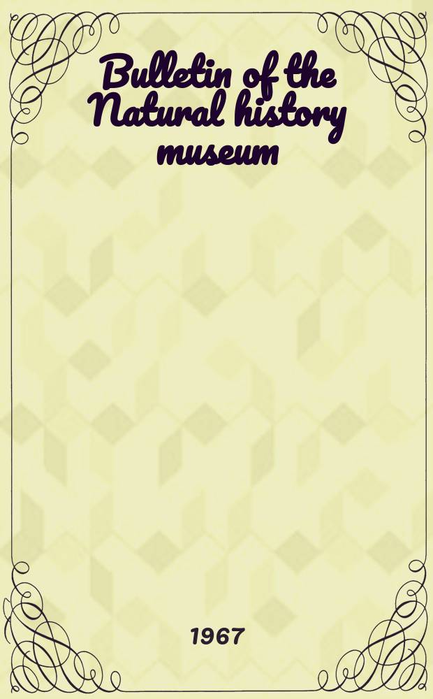 Bulletin of the Natural history museum : Formerly Bulletin of the British museum (Natural history). Vol.20 №5 : On the classification of the Anagyrine Encyrtidae, with a revision of some of the genera (Hhymenoptera: Chalcidoidea)