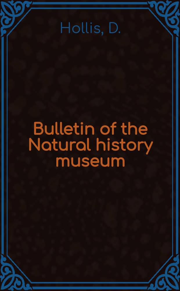 Bulletin of the Natural history museum : Formerly Bulletin of the British museum (Natural history). Vol.22 №7 : Revision of the genus Alolopus fieber. (Orthoptera: Acridoidea)
