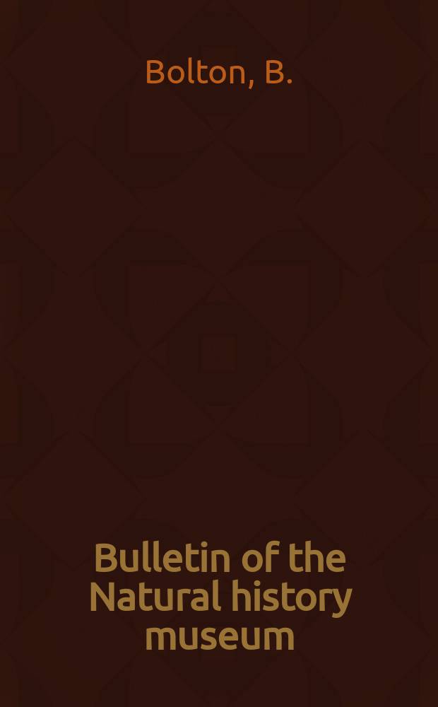 Bulletin of the Natural history museum : Formerly Bulletin of the British museum (Natural history). Vol.28 №5 : The ant genus Polyrhachis F. Smith in...