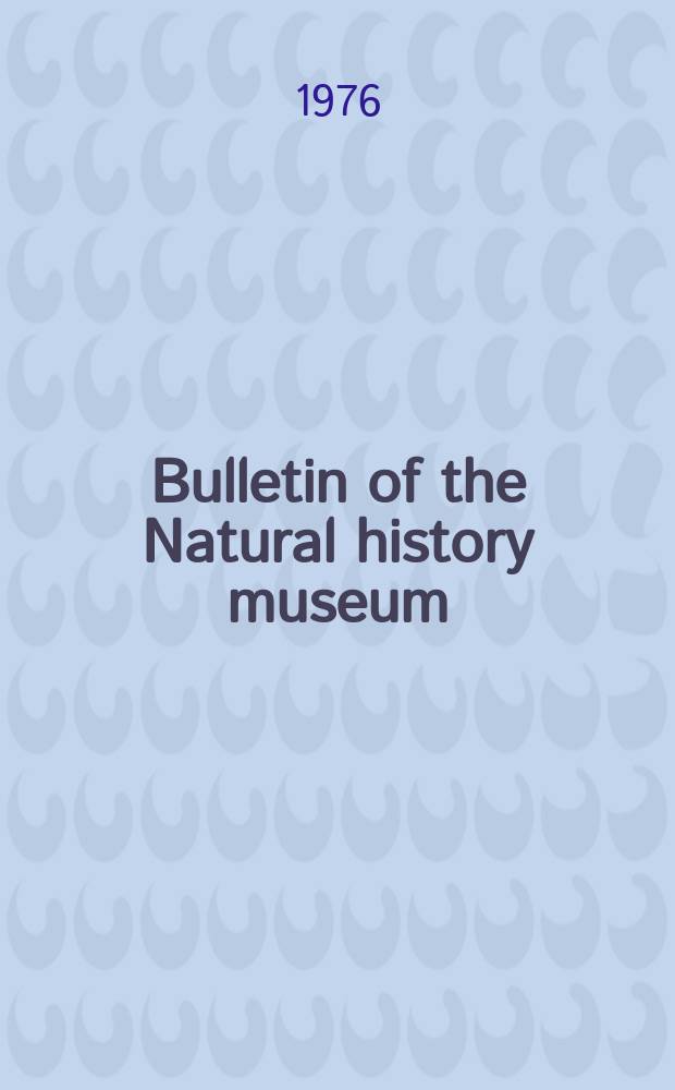 Bulletin of the Natural history museum : Formerly Bulletin of the British museum (Natural history). Vol.33 №3 : A revision of the Therevine...