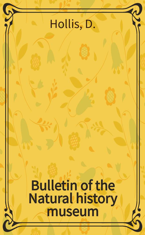 Bulletin of the Natural history museum : Formerly Bulletin of the British museum (Natural history). Vol.34 №1 : Jumping plant lice of the tribe...