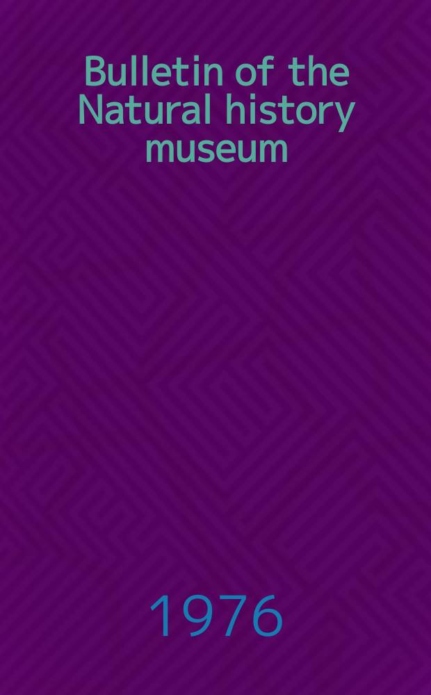 Bulletin of the Natural history museum : Formerly Bulletin of the British museum (Natural history). Vol.35 №2 : American leaf- litter Thysanoptera...