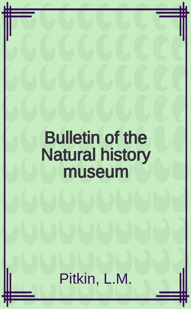 Bulletin of the Natural history museum : Formerly Bulletin of the British museum (Natural history). Vol.41 №5 : A revision of the Pacific species of Conocephalus...