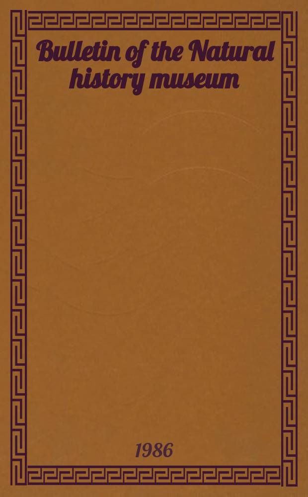Bulletin of the Natural history museum : Formerly Bulletin of the British museum (Natural history). Vol.52 №1 : The sandflies of Egypt (Diptera: Phlebotominae)
