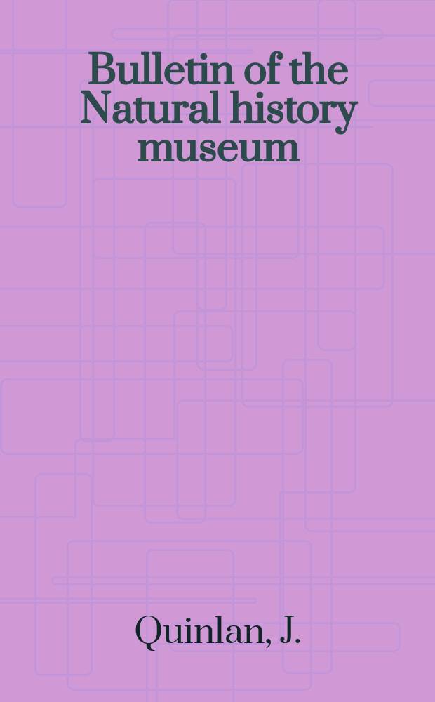 Bulletin of the Natural history museum : Formerly Bulletin of the British museum (Natural history). Vol.52 №4 : A key to the Afrotropical genera...
