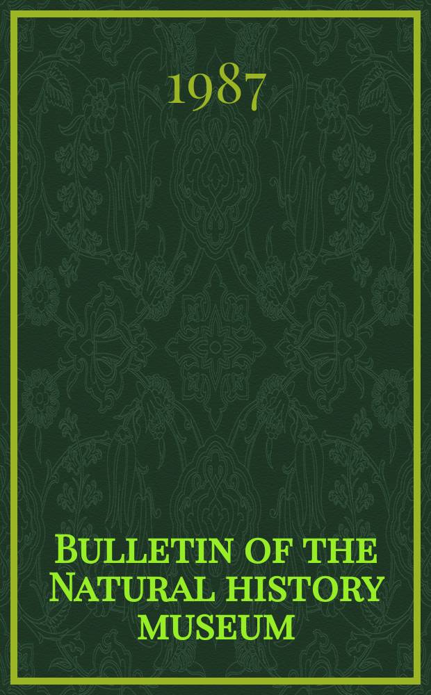 Bulletin of the Natural history museum : Formerly Bulletin of the British museum (Natural history). Vol.55 №2 : The songs of the western...
