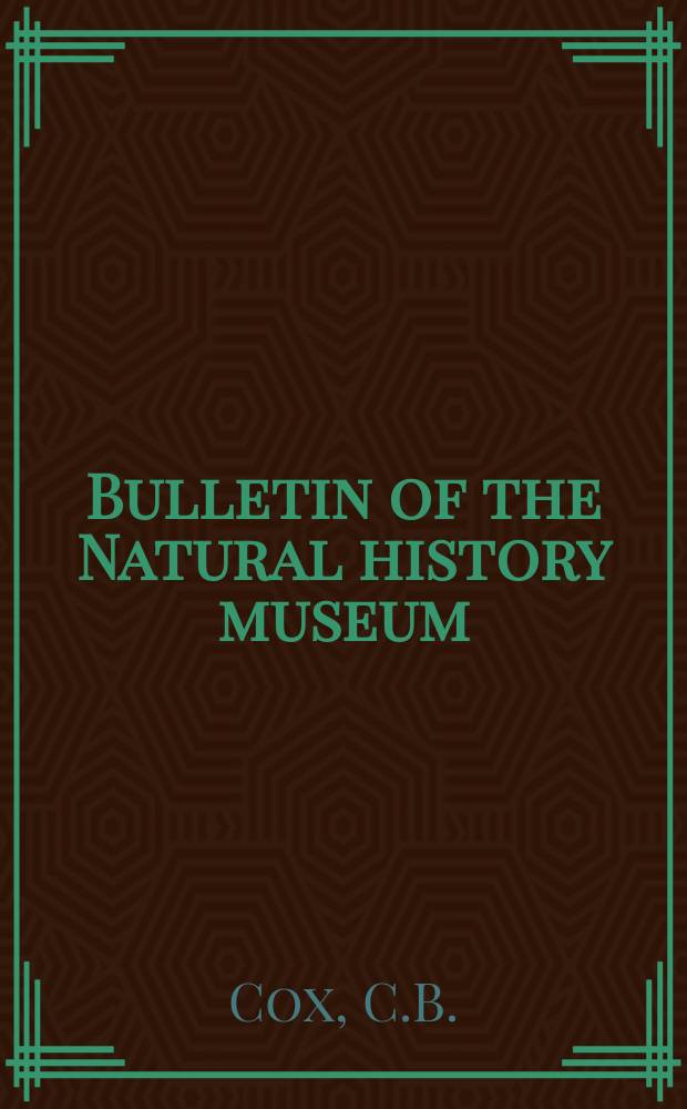 Bulletin of the Natural history museum : Formerly Bulletin of the British museum (Natural history). Vol.18 №5 : The problematic Permian reptile Eunotosaurus