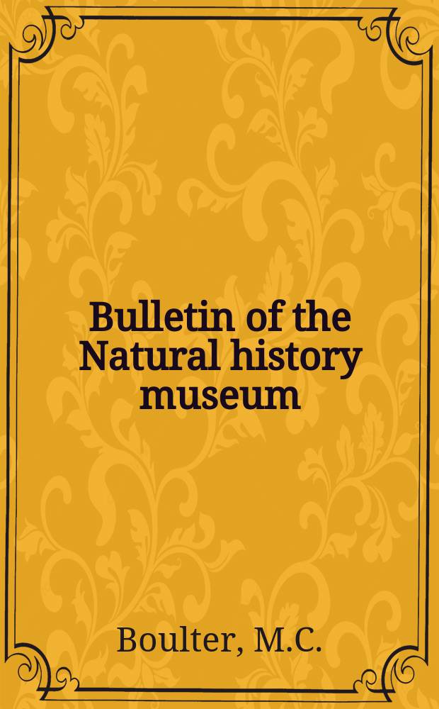 Bulletin of the Natural history museum : Formerly Bulletin of the British museum (Natural history). Vol.19 №7 : A palynological study of two of the Neogene plant beds in Derbyshire