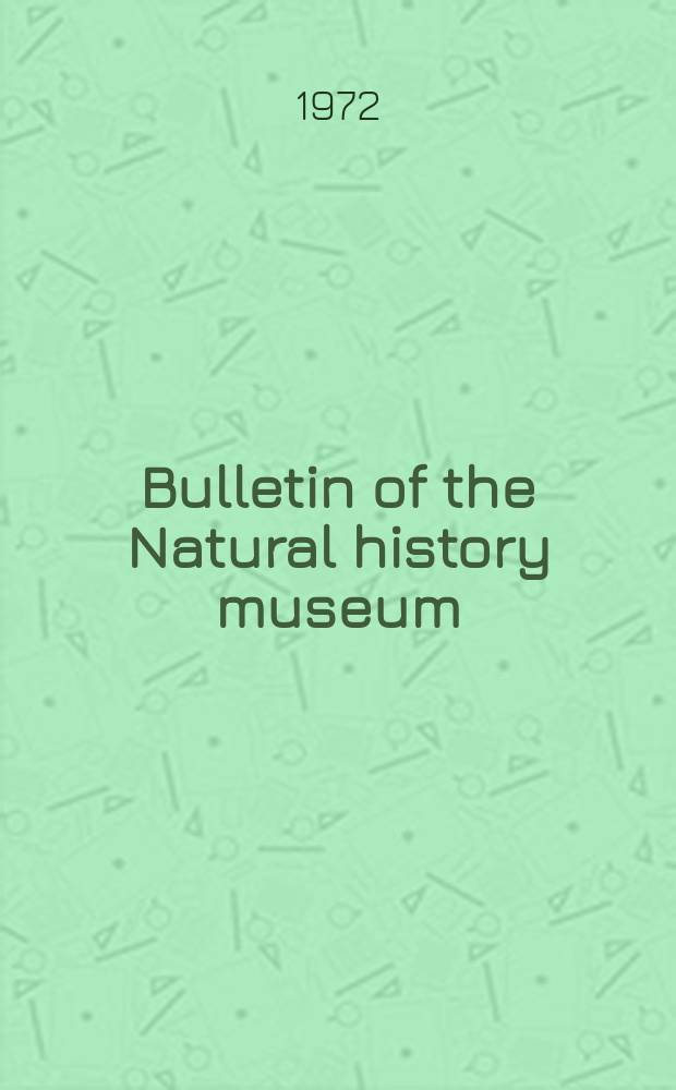 Bulletin of the Natural history museum : Formerly Bulletin of the British museum (Natural history). Vol.22 №1 : The classification and natural history of Theropithecus...