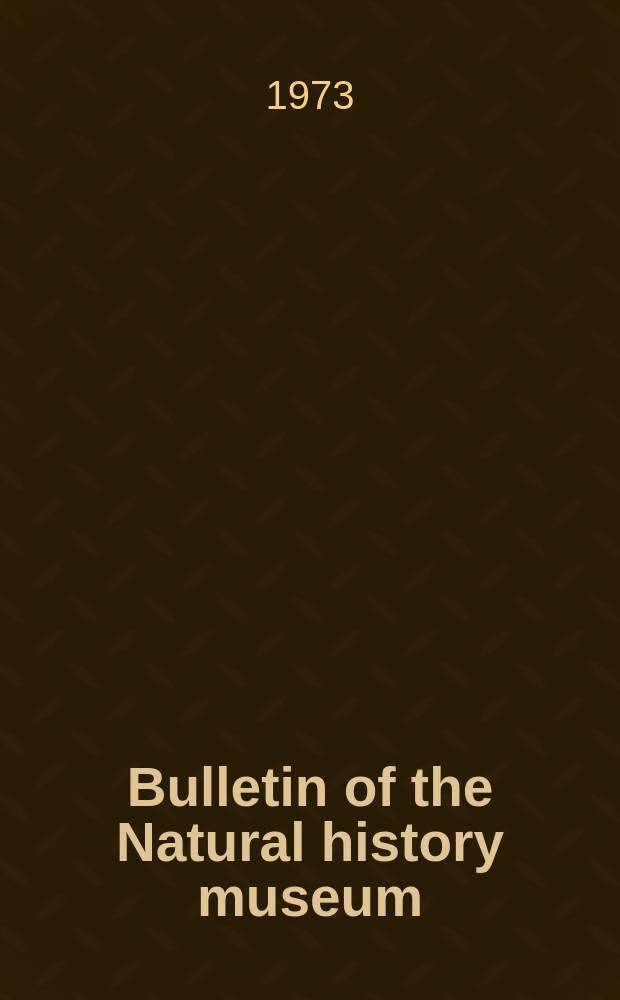 Bulletin of the Natural history museum : Formerly Bulletin of the British museum (Natural history). Vol.22 №8 : Introduction to the Miocene...