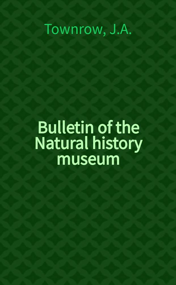 Bulletin of the Natural history museum : Formerly Bulletin of the British museum (Natural history). Vol.6 №2 : On Pteruchus a Microsporophyll of the Corystospermaceae