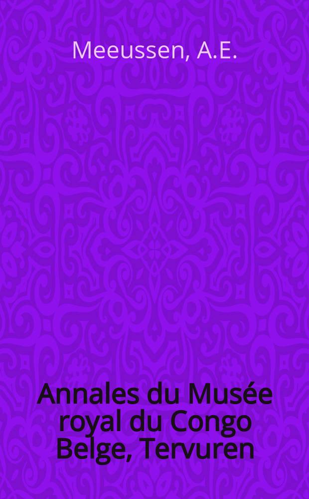 Annales du Mus&eacute;e royal du Congo Belge, Tervuren (Belgique). D.5 : Linguistische schets...