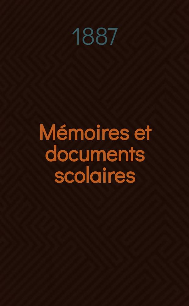 Mémoires et documents scolaires : Publ. par le Musée pédagogique. Fasc.38 : Organisation de l'exposition de l'enseignement primaire public