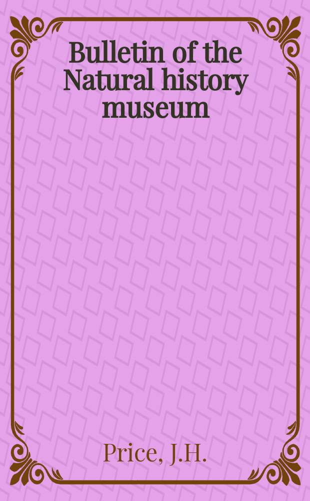 Bulletin of the Natural history museum : Formerly Bulletin of the British museum (Natural history). Vol.7, №1 : The distribution of Padina pavonica (L.) Lamour (Phaeophyta: ...)