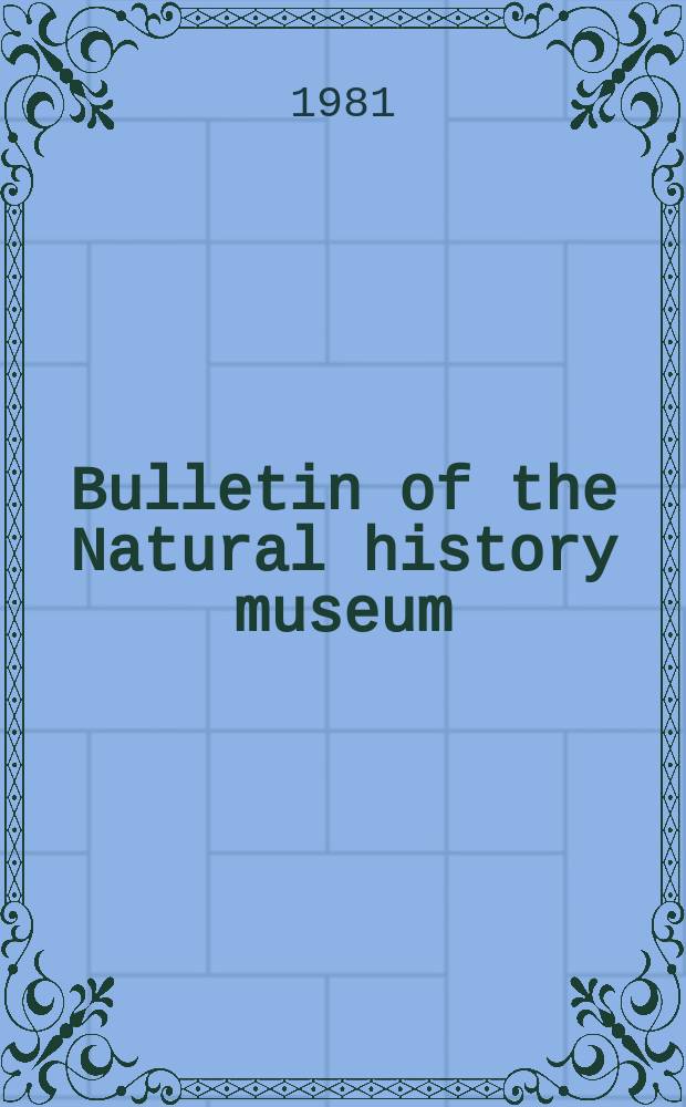 Bulletin of the Natural history museum : Formerly Bulletin of the British museum (Natural history). Vol.9, №1 : The lichenicolous Coelomycetes