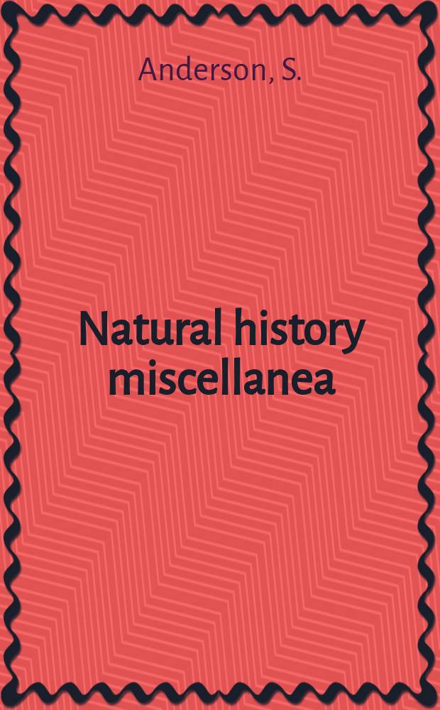 Natural history miscellanea : Publ. by the Chicago acad. of sciences. №159 : New records of the Bat, Anoura geoffroyi lasiopyga