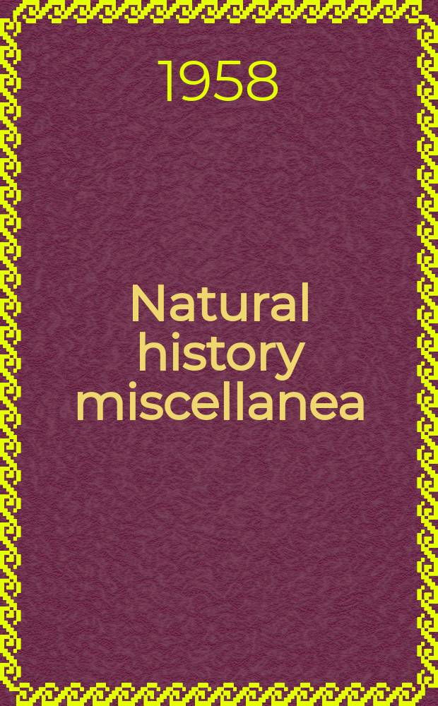 Natural history miscellanea : Publ. by the Chicago acad. of sciences. №163 : Umbilical scar position and sexual dimorphism in Hog-nosed snakes, Genus Heteroden