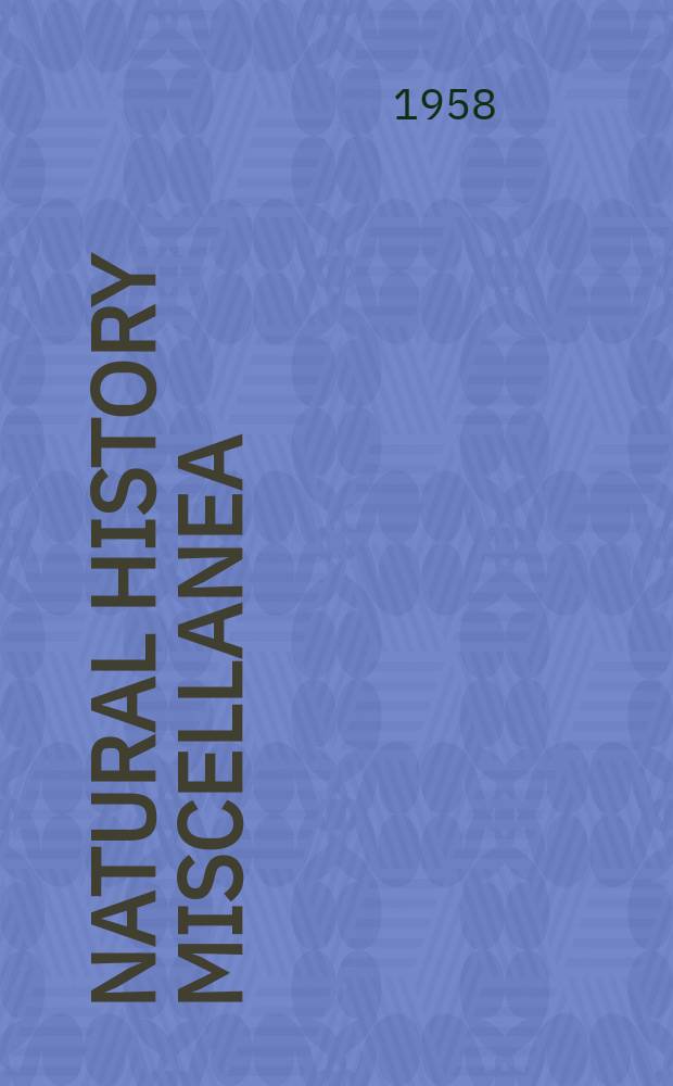 Natural history miscellanea : Publ. by the Chicago acad. of sciences. №165 : Longitudinal striping as a pattern modification in the snake Atuophis Melanoleucus