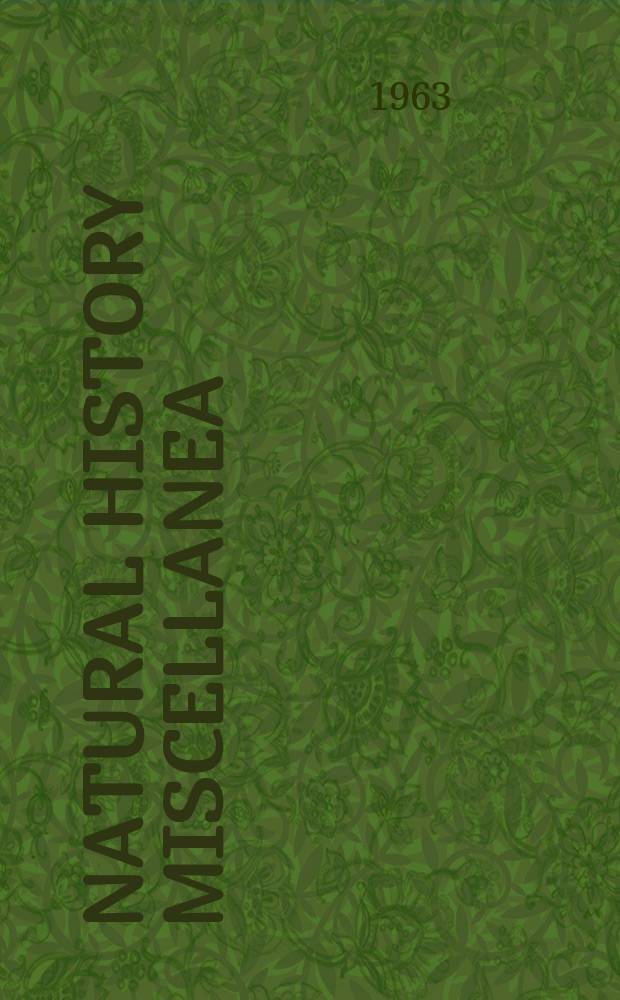 Natural history miscellanea : Publ. by the Chicago acad. of sciences : The golden mouse in Southern Illinois