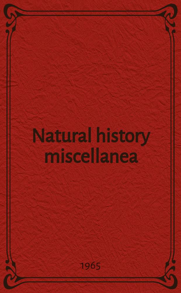 Natural history miscellanea : Publ. by the Chicago acad. of sciences : New and noteworthy herpetozoa from Southern Mexico