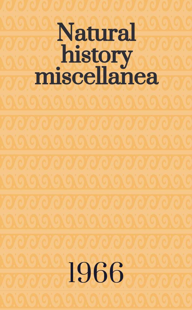 Natural history miscellanea : Publ. by the Chicago acad. of sciences. №184 : The systematic position of the group of snake genera allied to Anomalepis