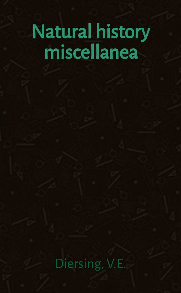 Natural history miscellanea : Publ. by the Chicago acad. of sciences. №213 : Distribution and systematics