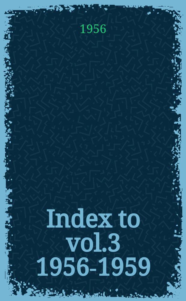Index to vol.3 1956-1959
