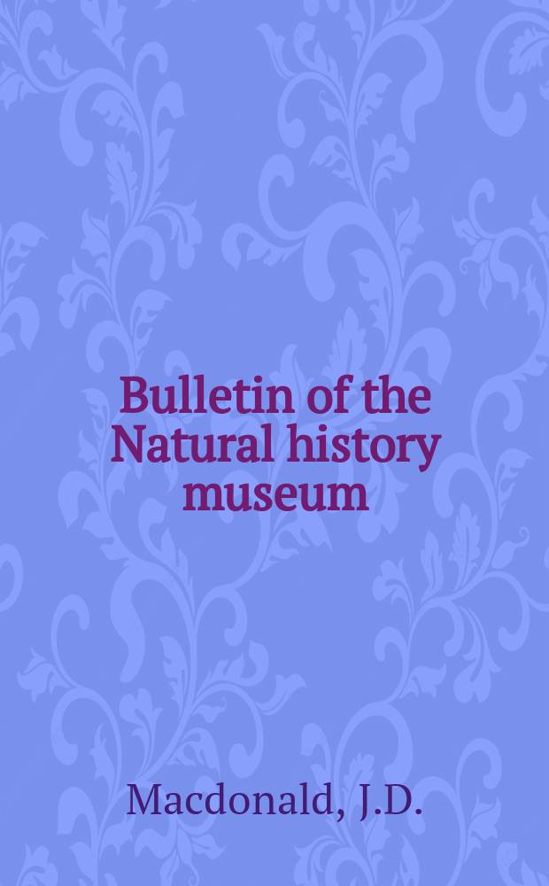 Bulletin of the Natural history museum : Formerly Bulletin of the British museum (Natural history). Vol.1, №11 : Taxonomy of the Karroo and Red-back Larks of Western South Africa
