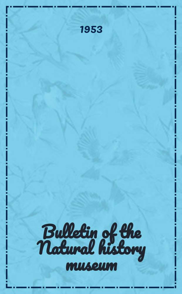 Bulletin of the Natural history museum : Formerly Bulletin of the British museum (Natural history). Vol.2, №3 : On Sirpus a genus of pigmy cancroid crabs