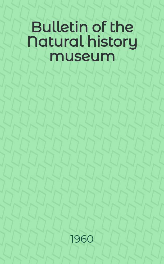 Bulletin of the Natural history museum : Formerly Bulletin of the British museum (Natural history). Vol.5, №10 : Revision of the world species of Aplysia (Gastropoda, opisthobranchia)