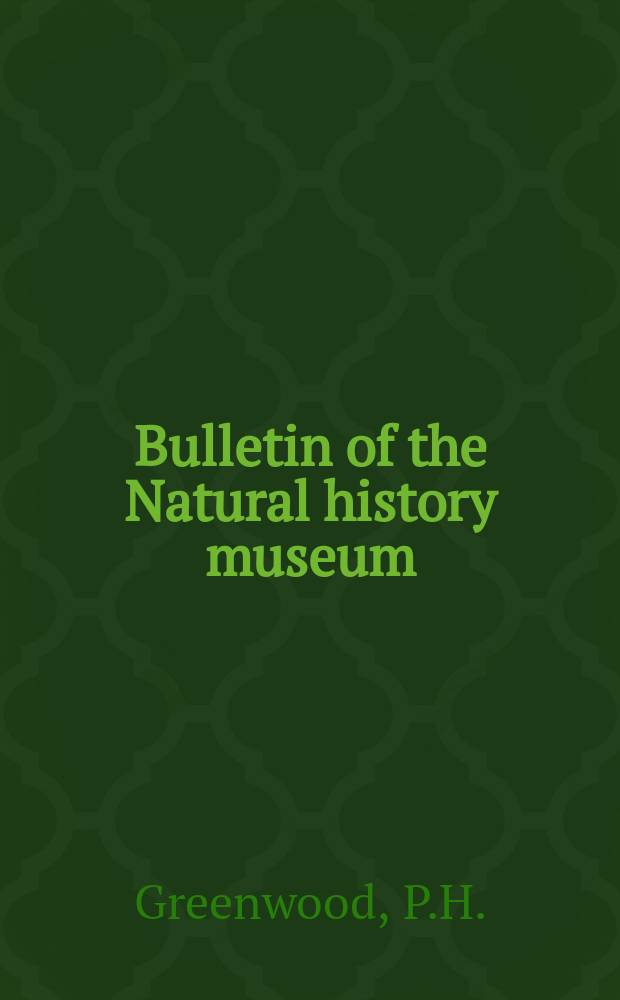 Bulletin of the Natural history museum : Formerly Bulletin of the British museum (Natural history). Vol.6, №4 : A revision of the Lake, Victoria Haplochromis species (Pisces, Cichlidae)
