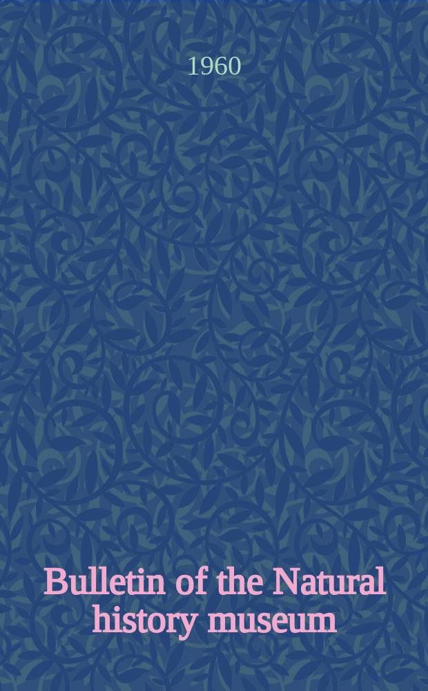 Bulletin of the Natural history museum : Formerly Bulletin of the British museum (Natural history). Vol.6, №7 : The ecology and taxonomy of some Angola birds
