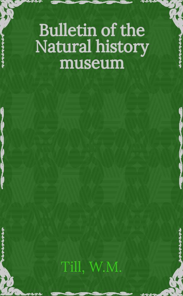 Bulletin of the Natural history museum : Formerly Bulletin of the British museum (Natural history). Vol.10, №1 : Ethiopian mites of the genus Androlaelaps Berlese s. lat. (Acari : Mesostigmata)