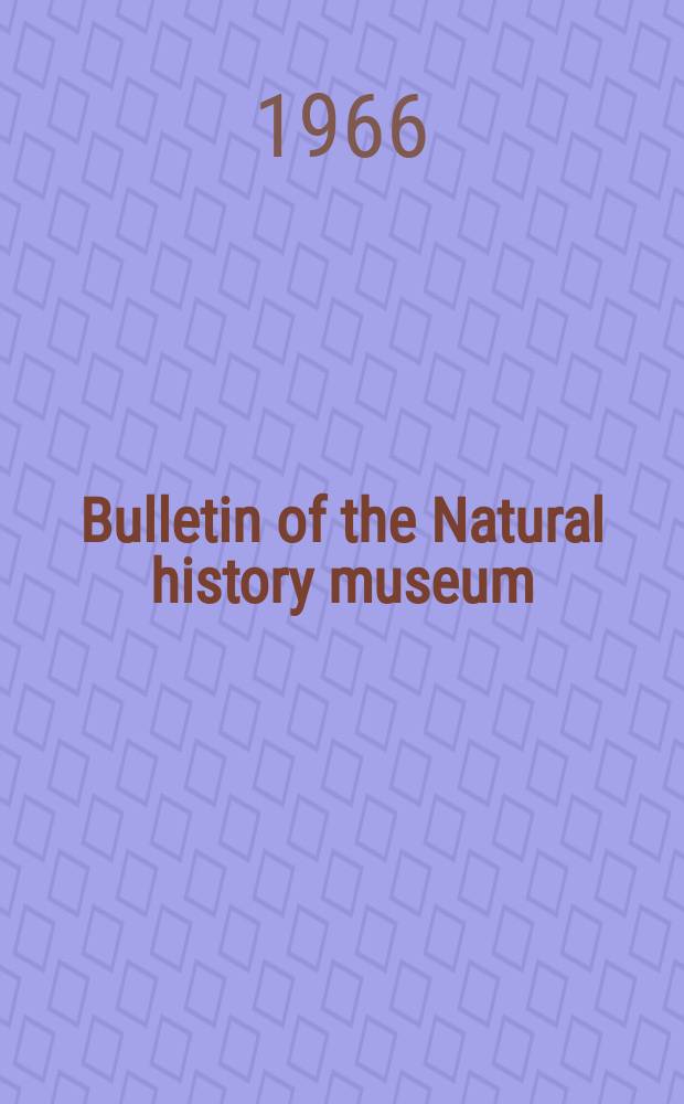 Bulletin of the Natural history museum : Formerly Bulletin of the British museum (Natural history). Vol.14, №4 : Marine nematodes from Durban, South Africa