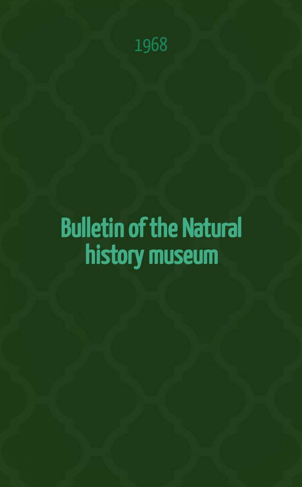 Bulletin of the Natural history museum : Formerly Bulletin of the British museum (Natural history). Vol.16, №4 : Nematodes parasitic in Western Australian frogs